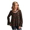 Stetson Tops, Tees & Blouses ‎womens Stetson Western Shirt Womens L/S Peasant S Brown 11-050-0590-6071 BR