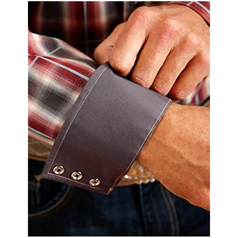 Stetson Shirts ‎mens Stetson Western Shirt Mens L/S Slate Plaid XL Wine 11-001-0478-6041 WI