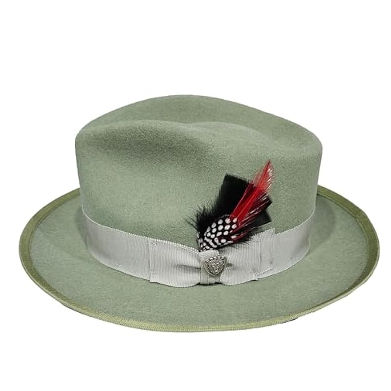 ‎mens Hats & Caps Stetson Stetson Mens Wool Felt Whippet Fedora Hat Green