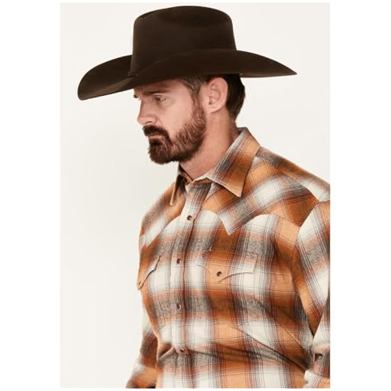 Stetson Stetson Western Shirt Mens L/S Collar 2XL Brown 11-001-0478-6055 BR ‎mens Shirts