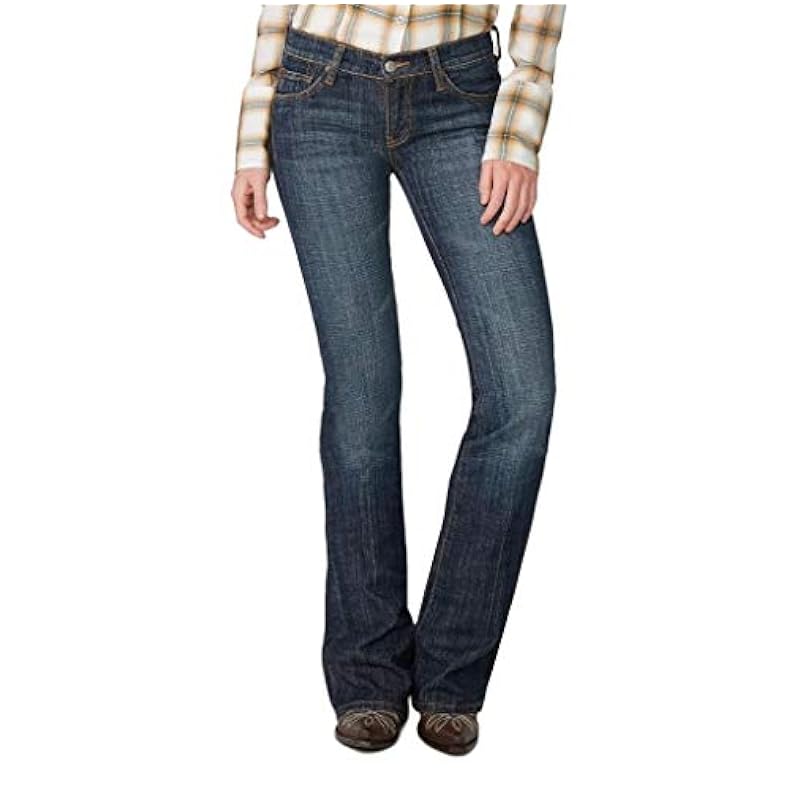 Stetson Apparel Women's Dark Blasted Low Rise 816 Classic Fit Boot Cut Jeans Blue 36L ‎womens Jeans Stetson