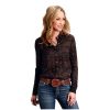 ‎womens Tops, Tees & Blouses Stetson Stetson Western Shirt Womens Blouse L/S M Brown 11-050-0590-0123 BR