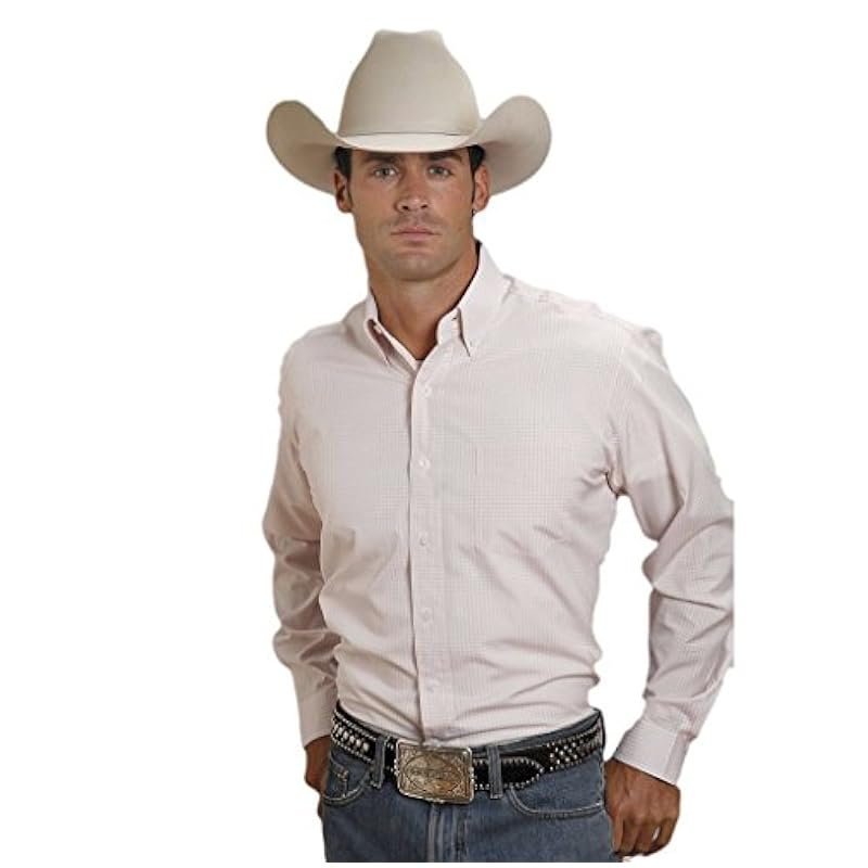 ‎mens Shirts Stetson Stetson Men's Plaid Button Shirt Pink X-Large