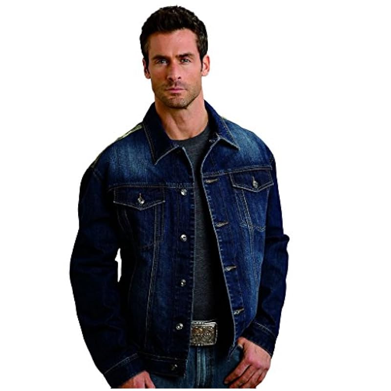 Stetson Mens Denim Jacket with Camo Canvas Blue XL ‎Mens Jackets & Coats Stetson