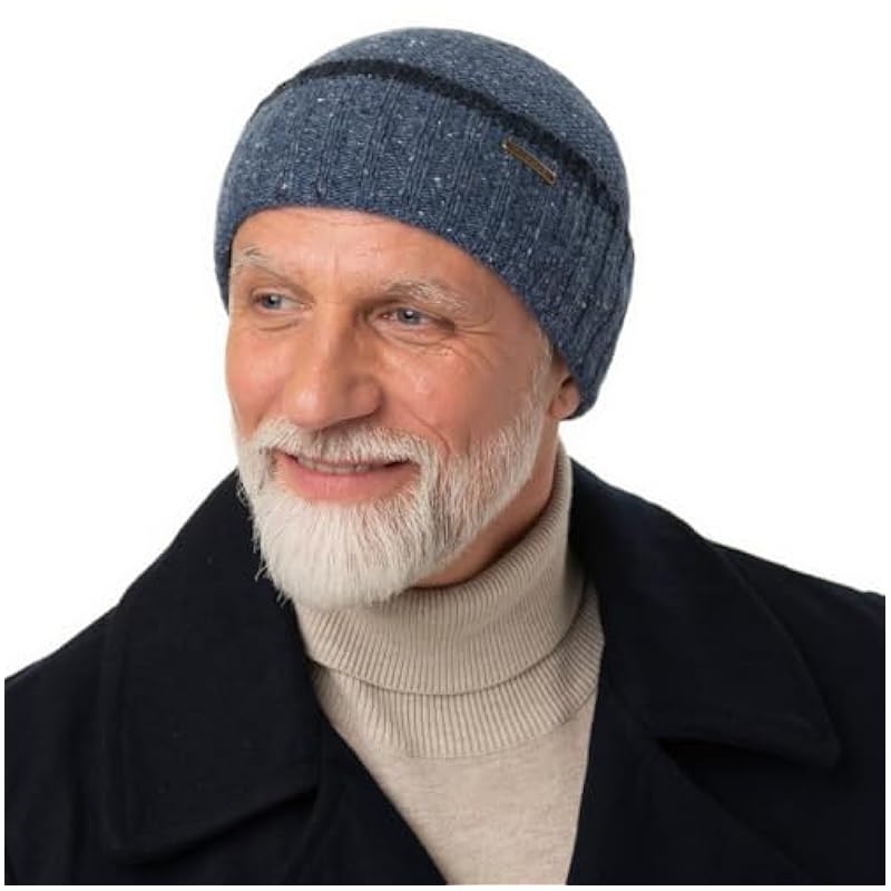Stetson Hats & Caps ‎mens Stetson Donegal Wool Beanie with Cuff Men - Made in Italy Grey