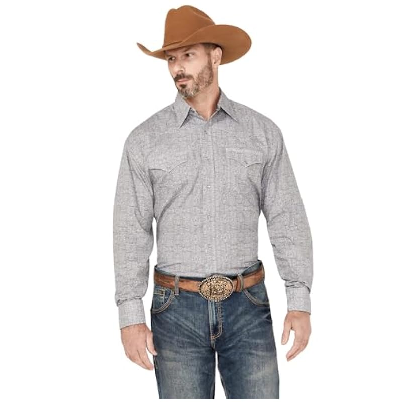 Stetson Shirts ‎mens Stetson Men's Medallion Print Long Sleeve Pearl Snap Western Shirt Grey Medium