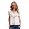 Stetson Western Shirt Womens S/S Elastic L Cream 11-051-0565-2018 WH Stetson ‎womens Tops, Tees & Blouses
