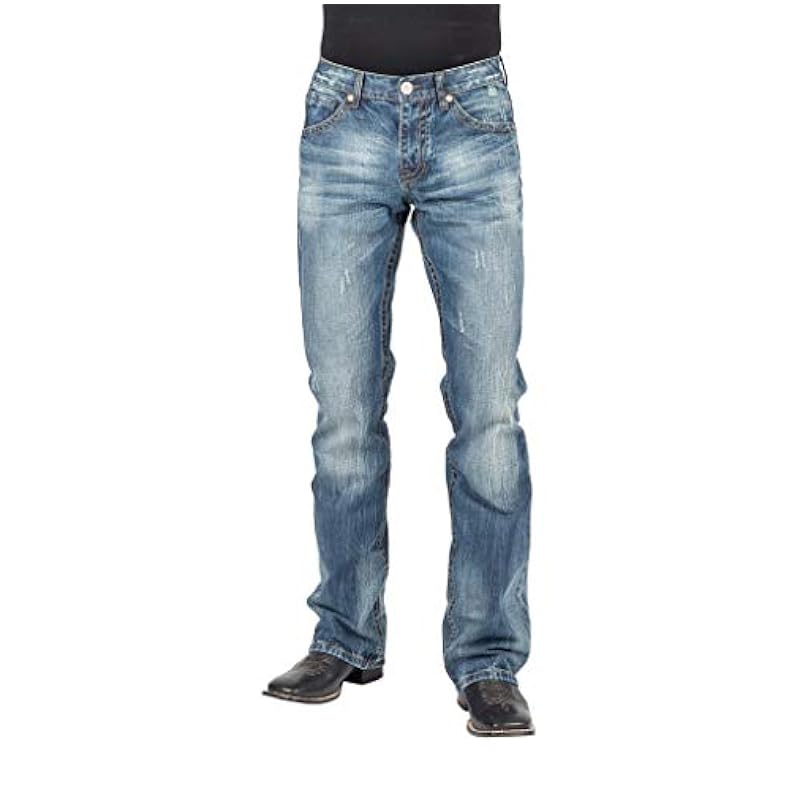 ‎mens Jeans Stetson Stetson Men's 1014Rocker Fit Bootcut Jeans Blue 38W x 34L
