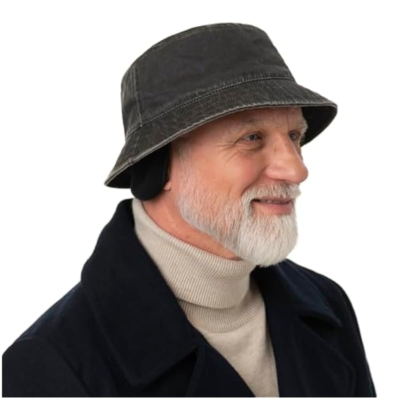 Stetson Accessories ‎mens Stetson Cloth Bucket Hat with Ear Flaps Men - Brown