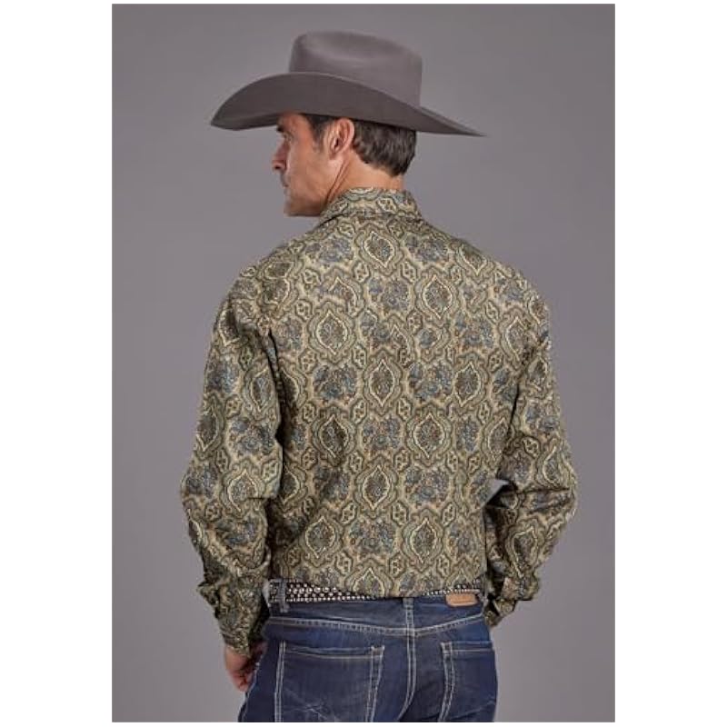 Stetson Stetson Frontier Medallion Print Brown - Mens Shirt ‎mens Shirts