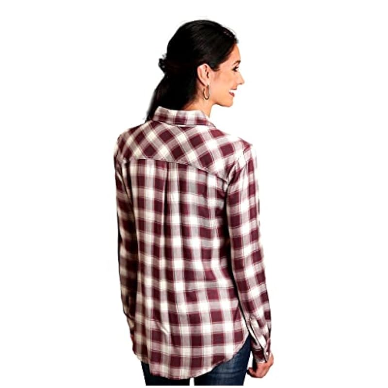 Stetson Western Shirt Women L/S Gauch Plaid S Wine 11-050-0597-6025 WI Stetson ‎womens Tops, Tees & Blouses