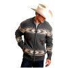 Stetson Sweaters ‎mens Stetson Mens Grey Cotton/Wool Longhorn Knit Cardigan Large