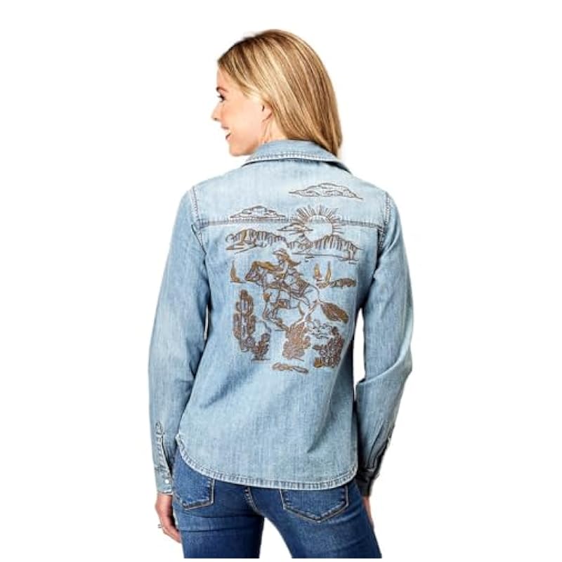 ‎womens Tops, Tees & Blouses Stetson Stetson Western Shirt Womens L/S Floral XL Blue 11-050-0594-2017 BU