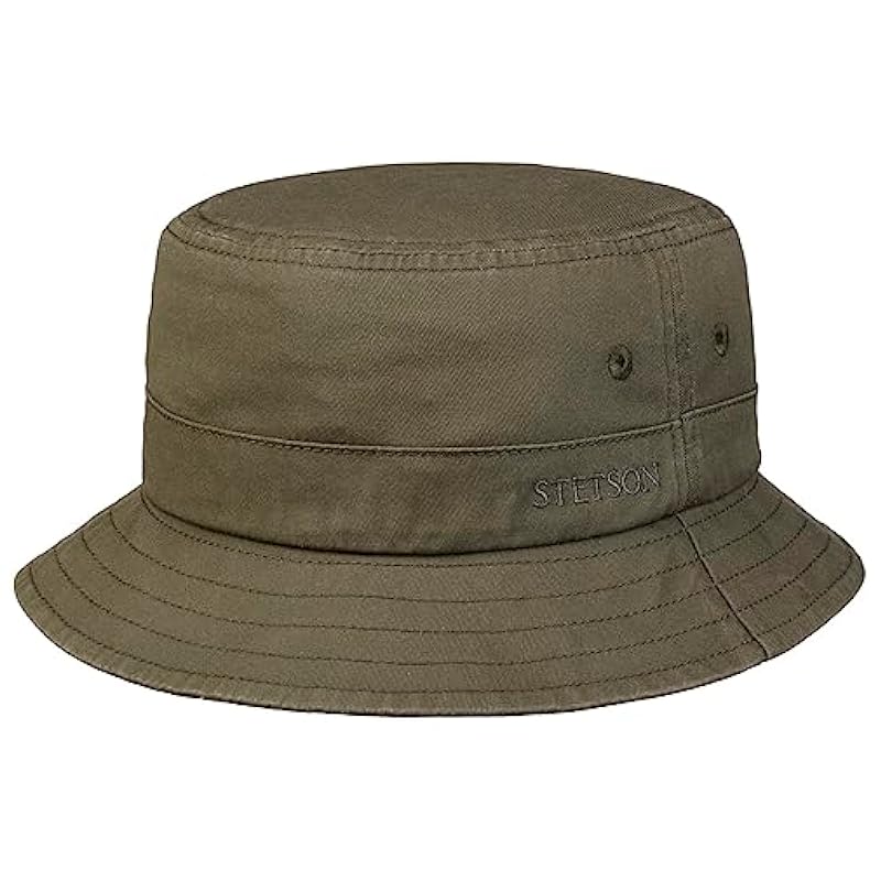 ‎mens Accessories Stetson Stetson Twill Bucket Hat with UV Protection Women/Men - Olive