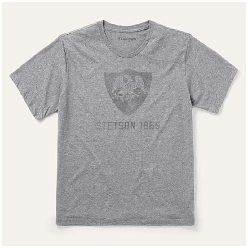 Stetson Uni‎mens Grey Cotton Blend Eagle Crest S/S T-Shirt XL ‎mens Shirts Stetson