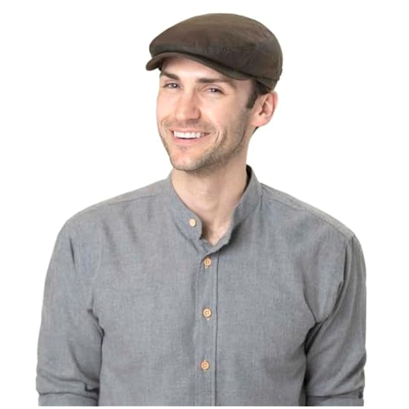 Stetson Waxed Organic Cotton Flat Cap Men - Made in The EU Brown Stetson ‎mens Hats & Caps