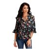 Stetson Tops, Tees & Blouses ‎womens Stetson Western Shirt Womens 3/4 Sleeve M Black 11-050-0590-6058 BL