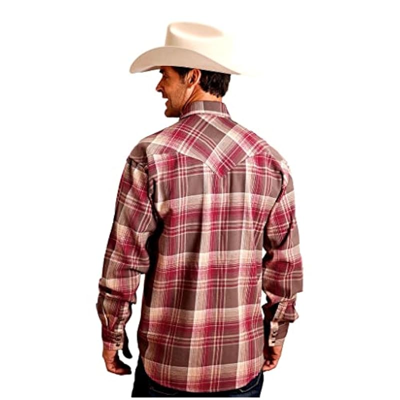 Stetson Western Shirt Mens L/S Collar Snap S Wine 11-001-0478-6086 WI ‎mens Shirts Stetson