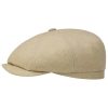Stetson Hats & Caps ‎mens Stetson Hatteras Sustainable Twill Flat Cap Men - Made in The EU Oatmeal