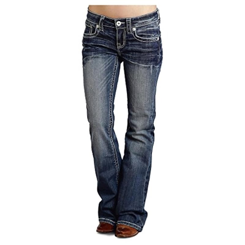 Stetson Women's 816 Fit White S Stitch Bootcut Jeans Denim R Stetson ‎womens Jeans
