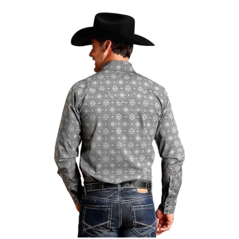 Shirts Stetson Stetson Classic Medallion Print Black - Mens Shirt Black -