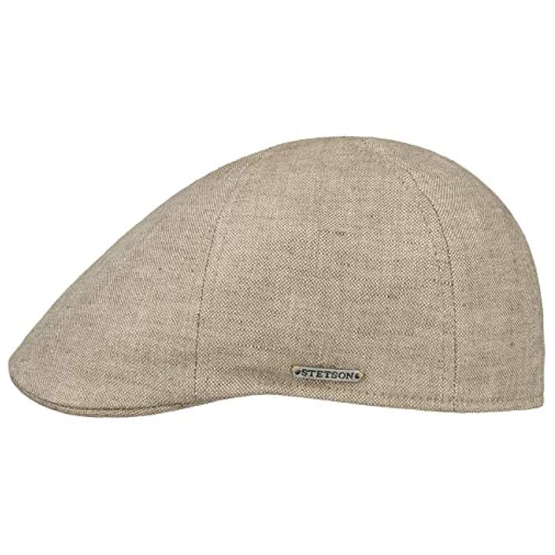 Stetson Hats & Caps ‎mens Stetson Texas Just Linen Flat Cap Women/Men - Made in The EU Beige-mott