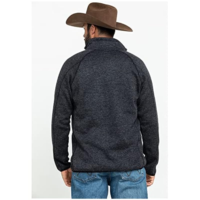 ‎men Sweaters Stetson Stetson Western Sweater Mens Full Zip Fuzzy Gray 11-014-0120-7114 GY Grey