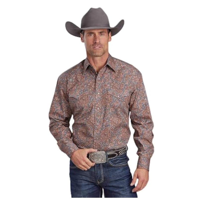 Stetson Copper Brown Paisley Print - Mens Shirt Stetson ‎mens Shirts