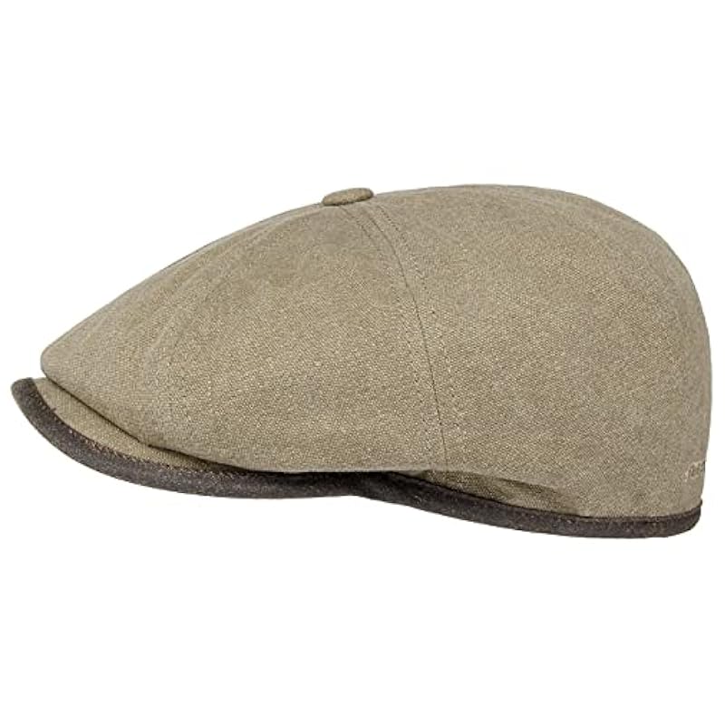 ‎mens Hats & Caps Stetson Stetson Hatteras Seward Canvas Flat Cap Men Beige 7-7 1/8