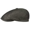 ‎mens Hats & Caps Stetson Stetson Brooklin Linen Flat Cap Women/Men - Made in The EU Anthracite