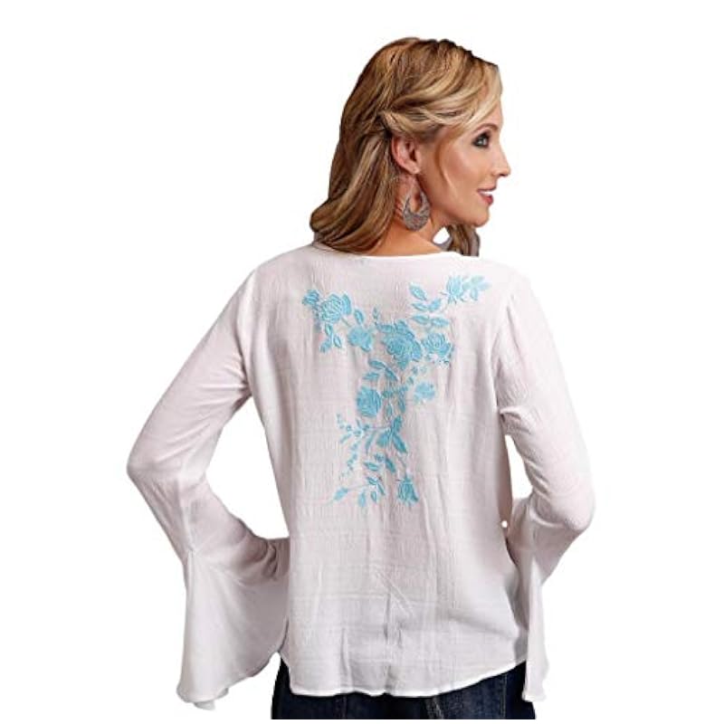 ‎womens Tops, Tees & Blouses Stetson Stetson Western Shirt Women L/S Embroidery M White 11-050-0565-5051 WH
