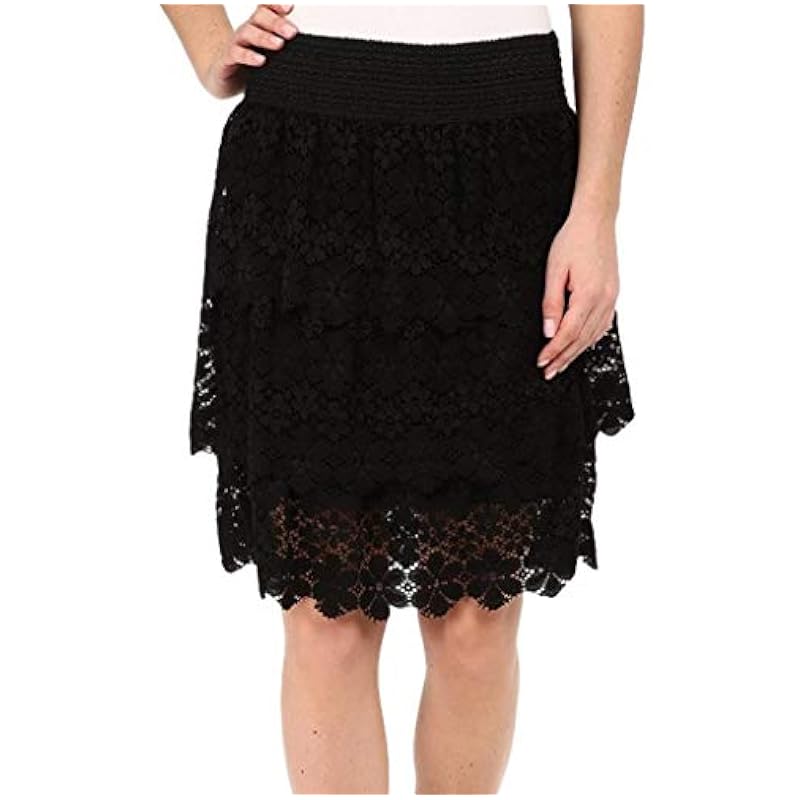 ‎womens Skirts Stetson Stetson Women's 3 Tier Lace Skirt Black Skirt MD