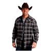 Stetson Western Shirt Mens L/S Flannel L Brown 11-001-0478-6054 BR Stetson ‎mens Shirts