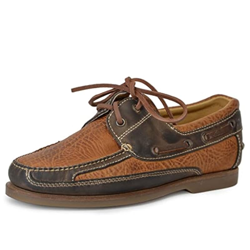 ‎mens Loafers & Slip-Ons Stetson Stetson Men's Dillon Burnished Bull Shoulder Casual Boat Shoes Moc Toe Tan 9.5 D(M) US