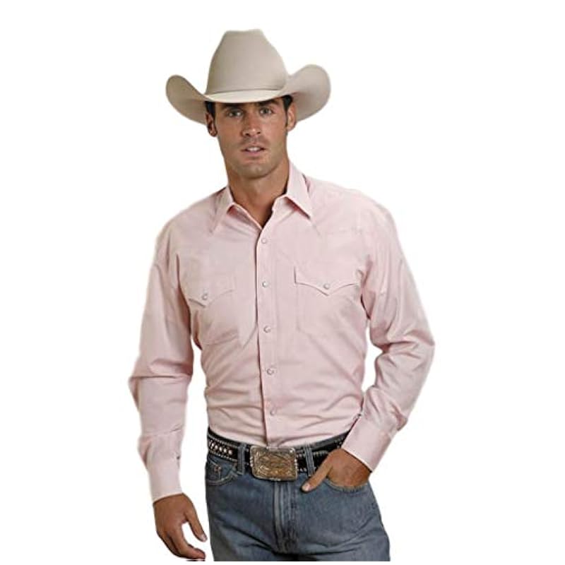 Stetson Western Shirt Mens L/S Snap Pink 11-001-0465-0040 PI Pink Stetson ‎mens Shirts