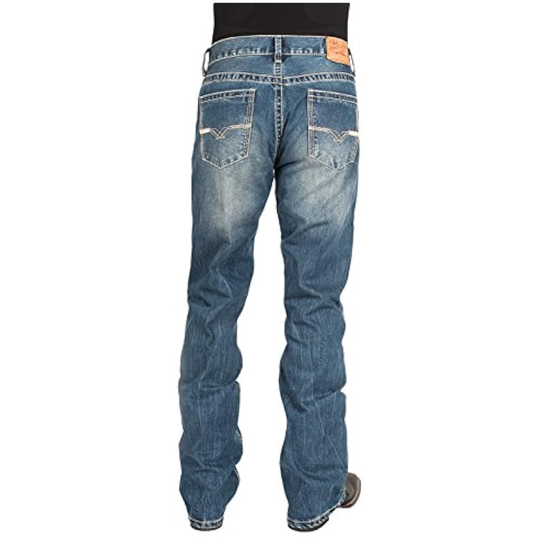 Stetson Men's Rocker Fit with Lower Rise and Slightly Fitted Thigh Jean Light Ston Stetson ‎mens Jeans