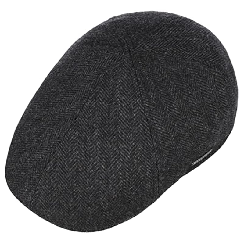 Stetson Texas Wool Herringbone Cap Men - Black-grey ‎mens Hats & Caps Stetson