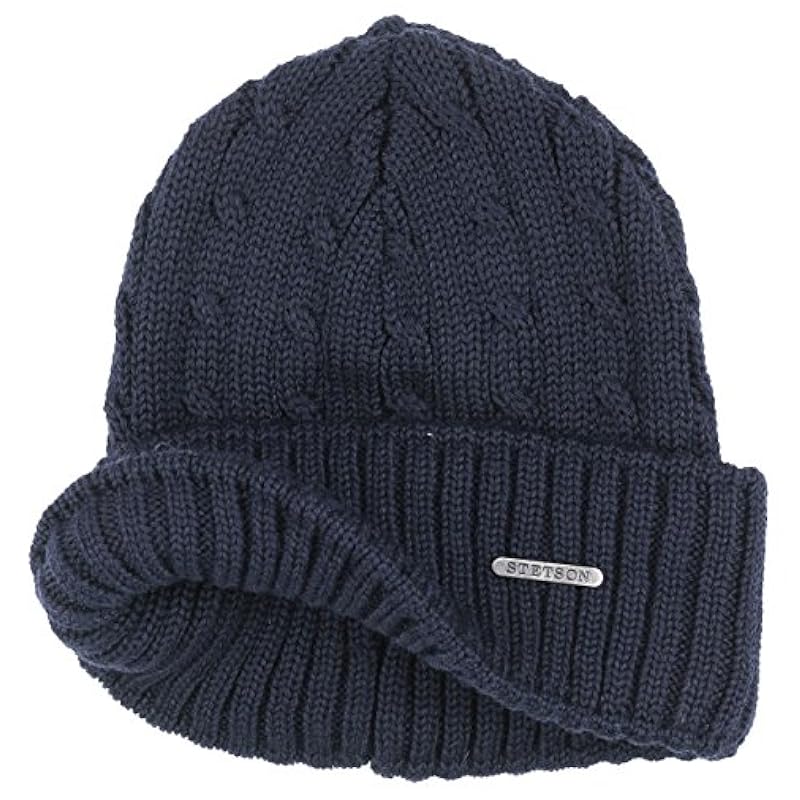 ‎womens Hats & Caps Stetson Stetson Georgia Wool Knit Hat with Cuff Women/Men - Made in Germany Blue