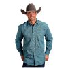 Shirts Stetson Stetson Green Four Leaf Foulard Print - Mens Shirt Green