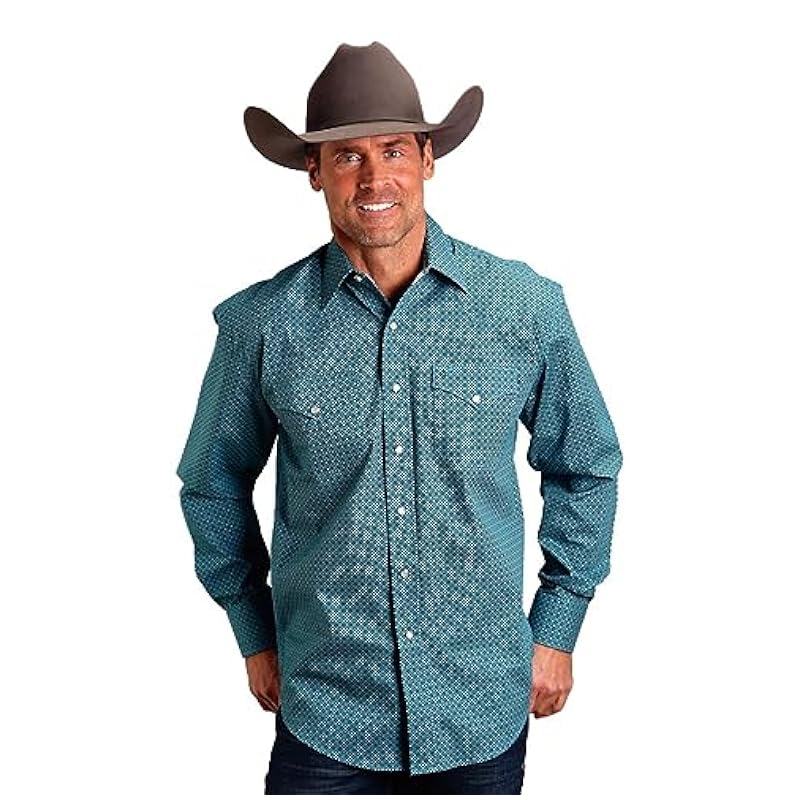 Shirts Stetson Stetson Green Four Leaf Foulard Print - Mens Shirt Green