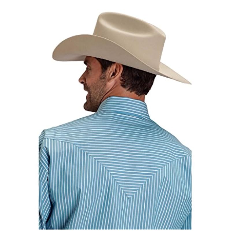 Stetson Men's Striped Long Sleeve Snap Western Shirt Blue X-Large ‎mens Shirts Stetson