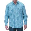 Stetson Aqua Paisley Print On Poplin Men146s Collection- Spring Iii (s) 11-001-0425-0274BU ‎mens Shirts Stetson