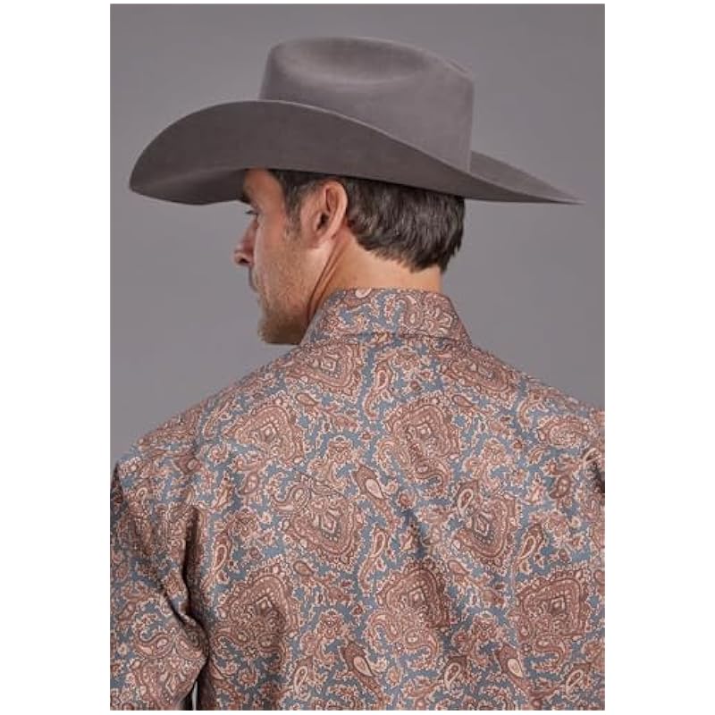 Stetson Copper Brown Paisley Print - Mens Shirt Stetson ‎mens Shirts