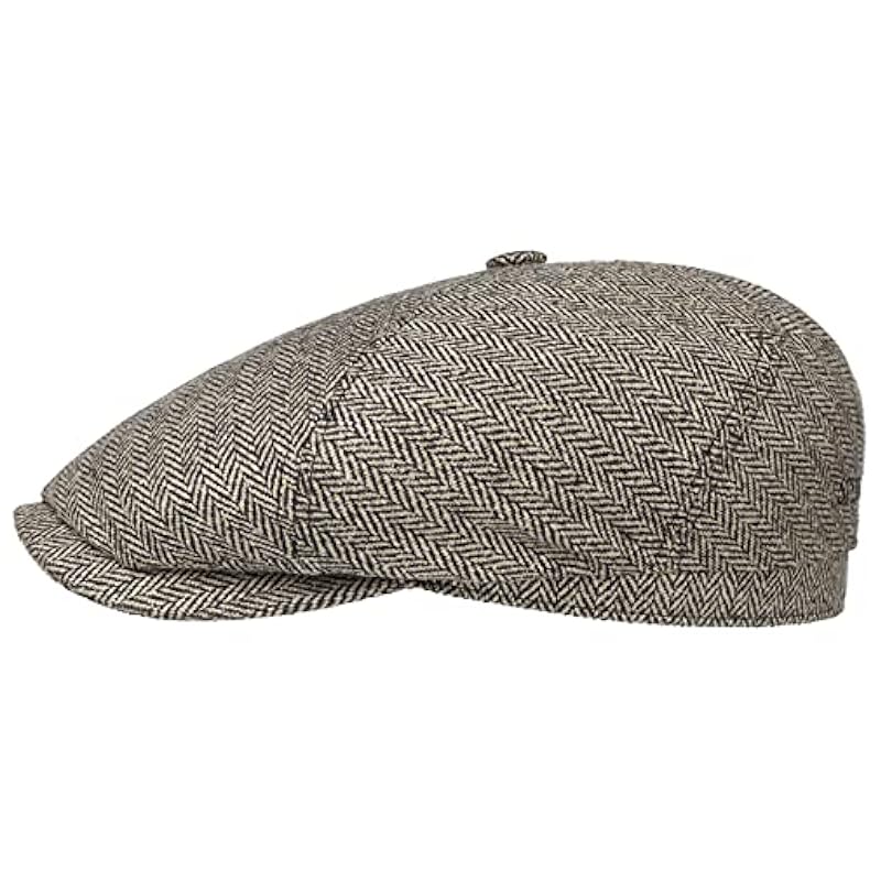Stetson Hats & Caps ‎mens Stetson Milner Silk Flat Cap Women/Men - Made in The EU Beige-black