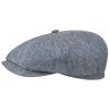 Stetson Stetson Hatteras Summer Linen Flat Cap Men - Made in Germany Blue ‎mens Hats & Caps