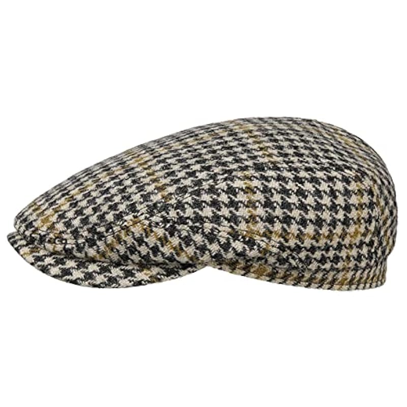 Stetson Hats & Caps ‎unisex-ad Stetson Venderell Harris Tweed Flat Cap Women/Men Black-Beige 7 5/8