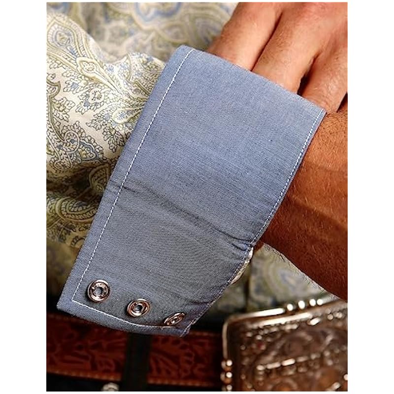 Stetson Sandy Paisley Men's Collared Longsleeve Snap Shirt 1100104254009BU Sand Brn ‎mens Shirts Stetson