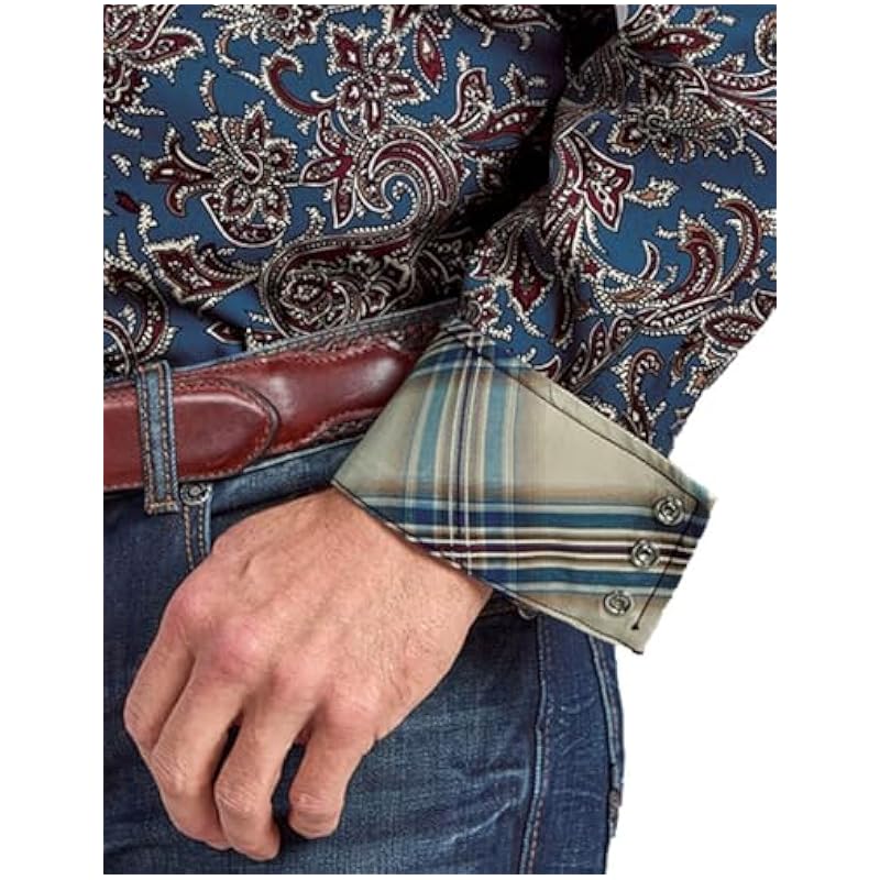 Stetson Vintage Blue Paisley Print - Mens Shirt ‎mens Shirts Stetson