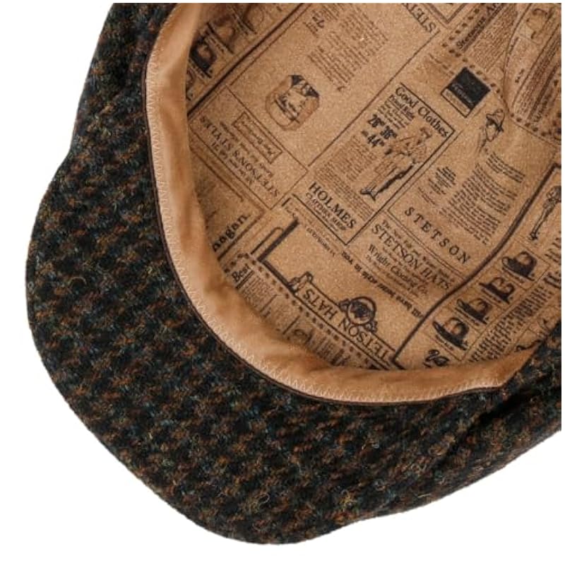 Stetson Harris Tweed Houndstooth Driver Cap Men - Made in Germany Brown-black ‎mens Hats & Caps Stetson