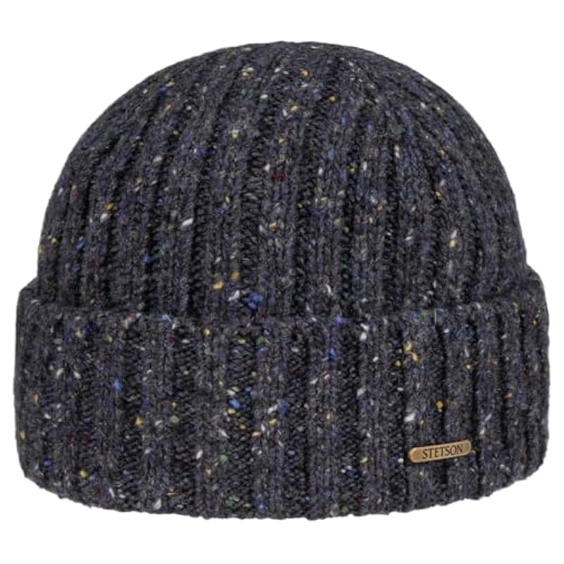 Stetson Donegal Beanie Hat with Cuff Men - Made in Italy Navy ‎mens Hats & Caps Stetson